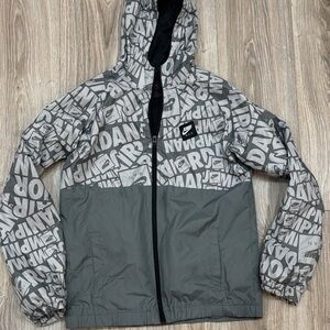 Nike Air Jordan  Black and Gray Hooded Jacket windbreaker size 12-13